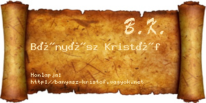 Bányász Kristóf névjegykártya